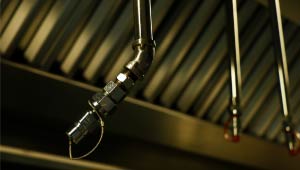 A picture of a automatic kitchen fire extinguishment system.