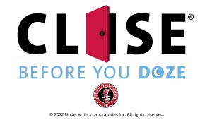 Close before you doze graphic icon.