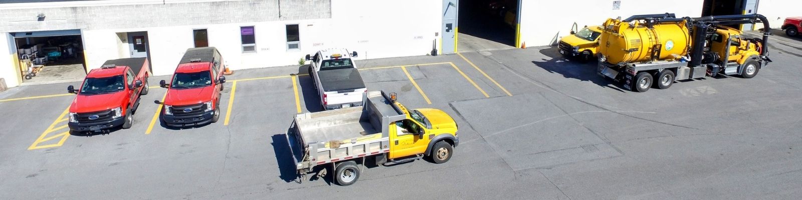 A picture of the Highway Yard and Public Works vehicles