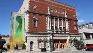 A picture of the of the front entrance Mishler Theatre.