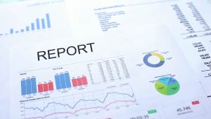 A picture of a financial report with graphs.